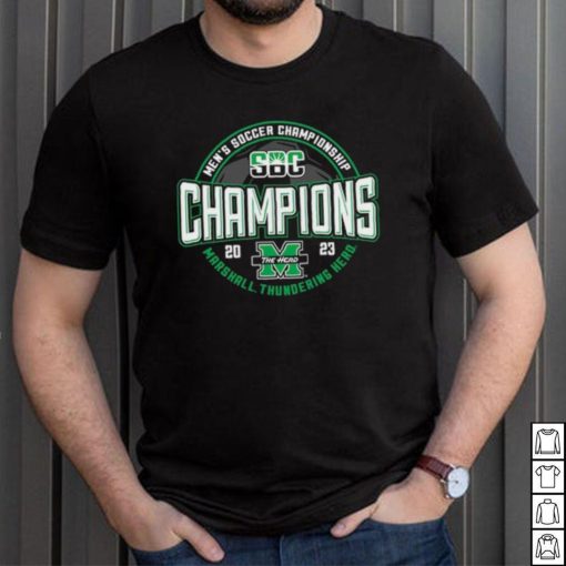 Blue 84 Black Marshall Thundering Herd 2023 Sun Belt Soccer Conference Tournament Champions T Shirt
