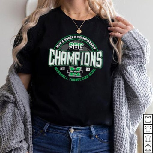 Blue 84 Black Marshall Thundering Herd 2023 Sun Belt Soccer Conference Tournament Champions T Shirt
