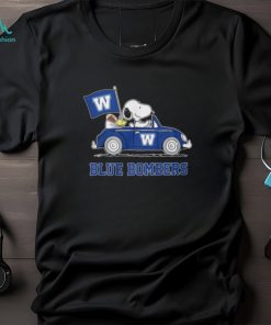 Blue Bombers Peanuts Snoopy Car Cartoon Sports Classic T Shirt