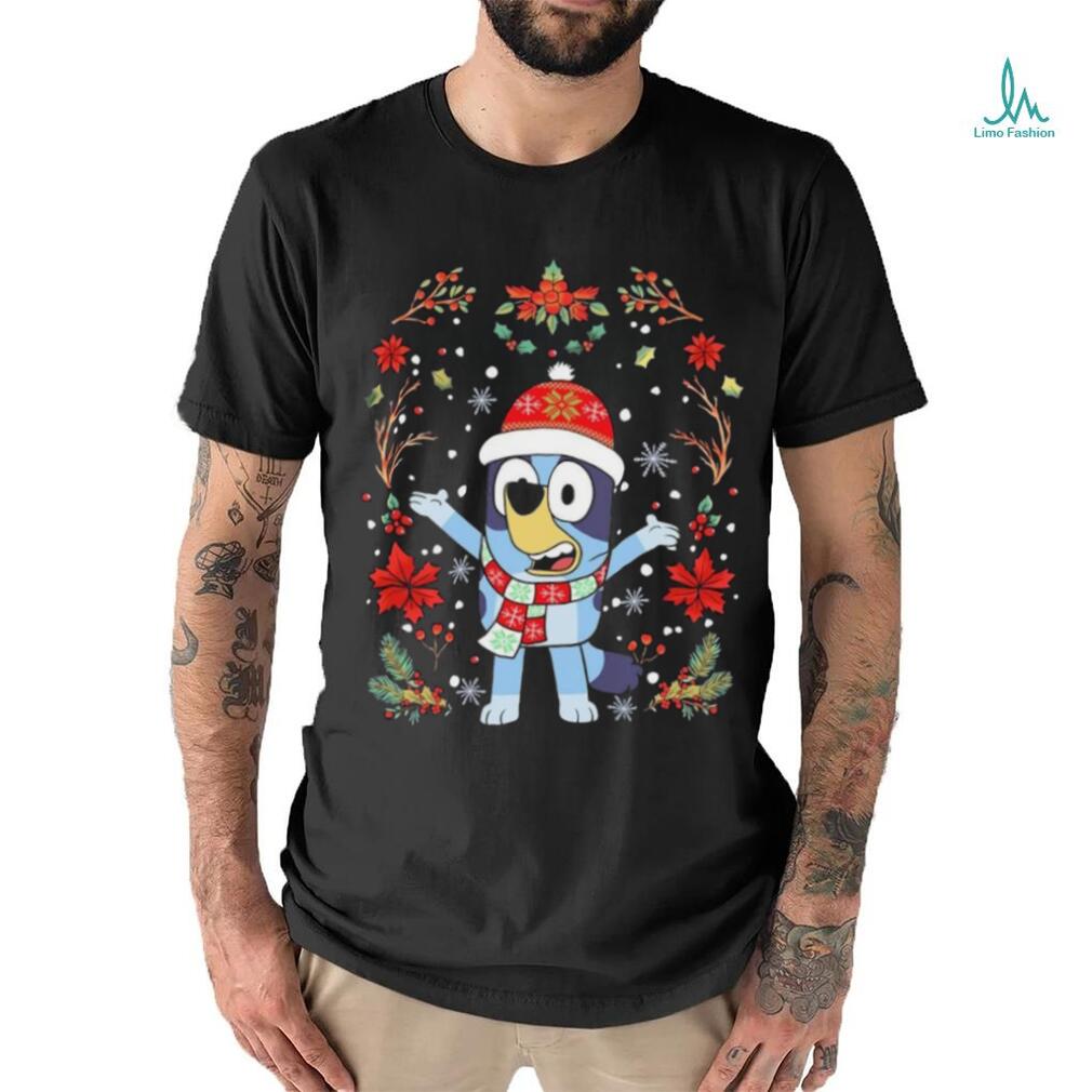Bluey hat santa merry christmas shirt Bluey hat santa merry christmas shirt
