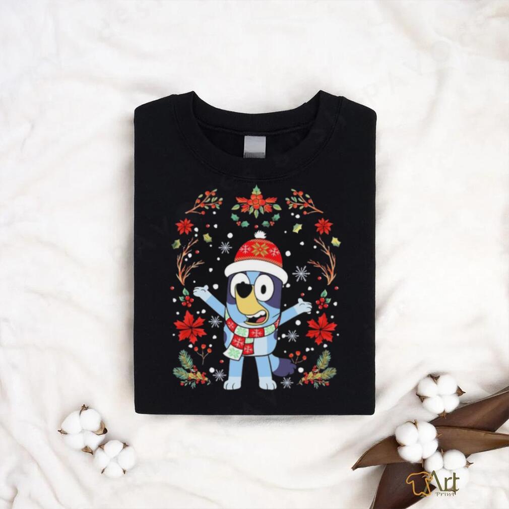 Bluey hat santa merry christmas shirt Bluey hat santa merry christmas shirt