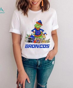 Boise State Broncos Grinch and Max dog funny Christmas shirt