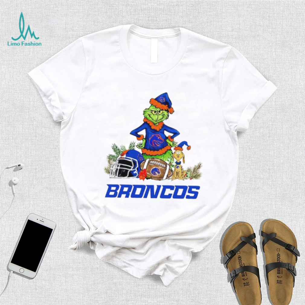 Boise State Broncos Grinch and Max dog funny Christmas shirt Boise State Broncos Grinch and Max dog funny Christmas shirt