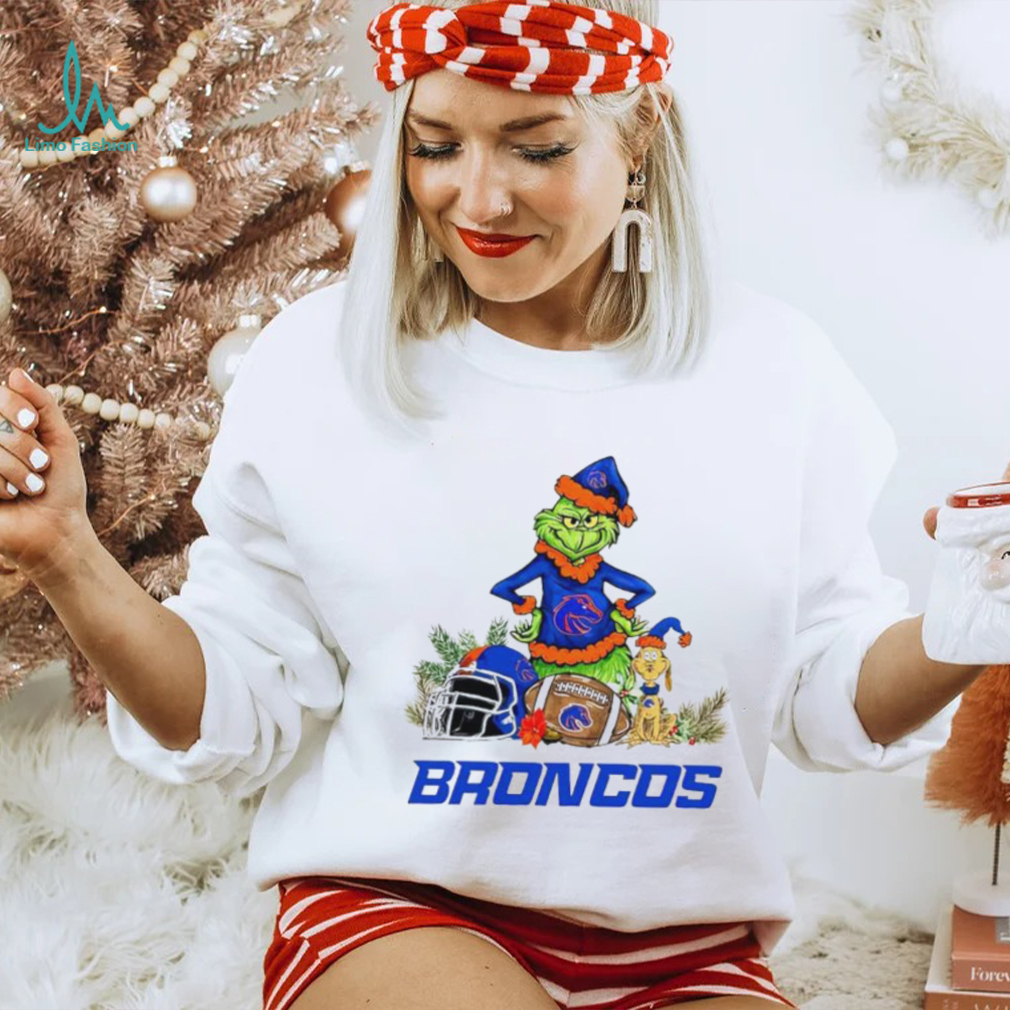 Boise State Broncos Grinch and Max dog funny Christmas shirt Boise State Broncos Grinch and Max dog funny Christmas shirt