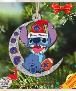 Boise State Broncos Stitch Christmas Ornament NCAA And Stitch With Moon Ornament