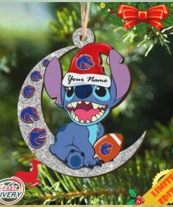 Boise State Broncos Stitch Christmas Ornament NCAA And Stitch With Moon Ornament