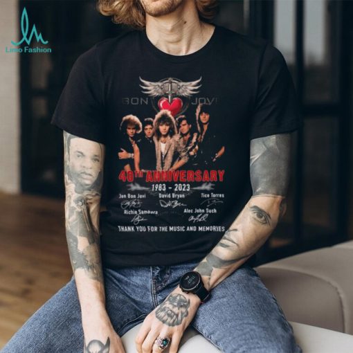 Bon Jovi 40th Anniversary 1983 – 2023 Thank You For The Memories Unisex T Shirt – Limited Edition