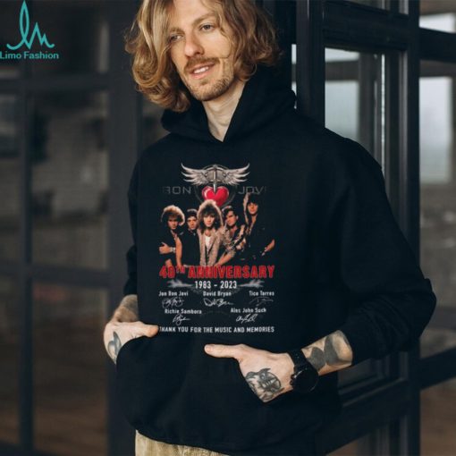 Bon Jovi 40th Anniversary 1983 – 2023 Thank You For The Memories Unisex T Shirt – Limited Edition