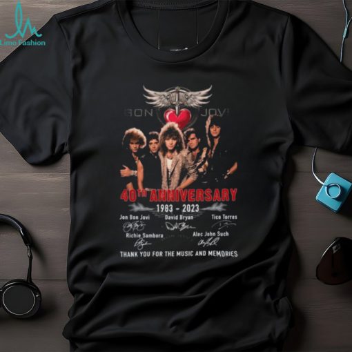 Bon Jovi 40th Anniversary 1983 – 2023 Thank You For The Memories Unisex T Shirt – Limited Edition
