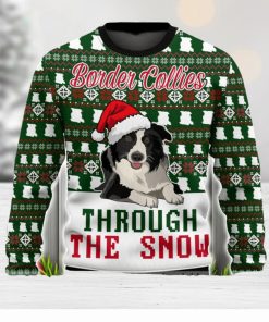 Border Collies Through The Snow Christmas Ugly Sweater