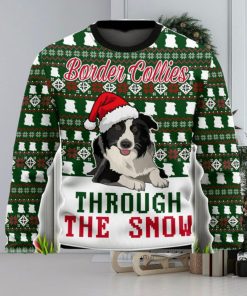 Border Collies Through The Snow Christmas Ugly Sweater