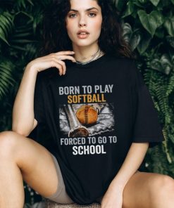 Born To Play Softball Forced To Go To School Vintage Back To School Softball Classic T Shirt