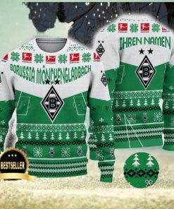 Borussia Monchengladbach Ugly Christmas Sweater Logo Custom Name Gift Fans