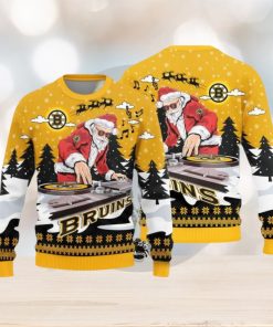 Boston Bruins Christmas Funny DJ Santa New Style Knitted Sweater