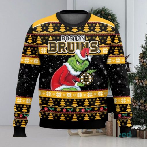 Boston Bruins Grinch AOP Ugly Christmas Sweater Christmas Gift For Men And Women