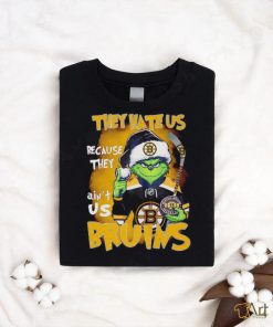 Boston Bruins Ice Hockey Team They Hate Us Because They Ain’t Us Bruins Grinch Christmas Classic T shirt