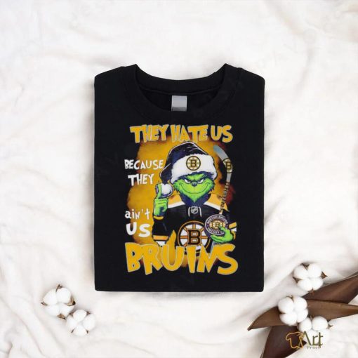 Boston Bruins Ice Hockey Team They Hate Us Because They Ain’t Us Bruins Grinch Christmas Classic T shirt