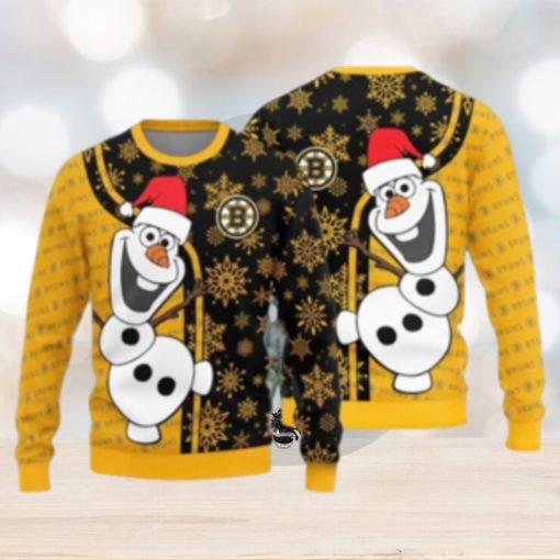 Boston Bruins Olaf Christmas Funny Knitted Sweater