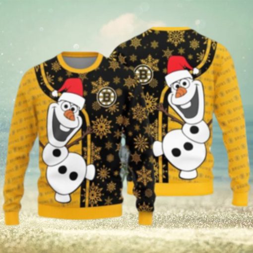 Boston Bruins Olaf Christmas Funny Knitted Sweater