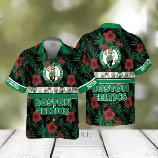 Boston Celtics National Basketball Association 2023 Hibiscus Logo AOP Hawaiian Shirt