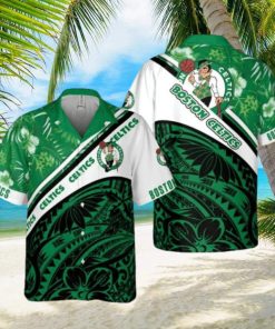 Boston Celtics Polynesian Pattern National National Basketball Association 2023 AOP Hawaiian Shirt