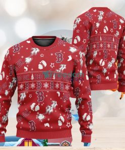 Boston Red Sox Style MLB Santa Reindeer Rides Ugly Christmas 3D Sweater Gift For Men Women