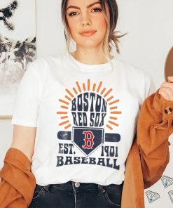 Boston Red Sox Sun Burst Est 1901 Baseball T Shirt