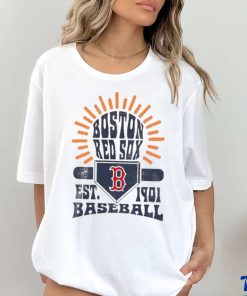 Boston Red Sox Sun Burst Est 1901 Baseball T Shirt