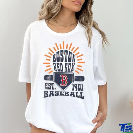 Boston Red Sox Sun Burst Est 1901 Baseball T Shirt