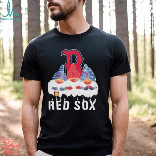 Boston Red Sox football team logo Gnomies Merry Christmas shirt