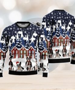 Boston Terrier Family Christmas Unisex Ugly Sweater