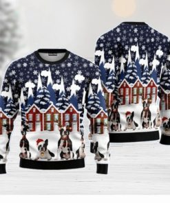 Boston Terrier Family Christmas Unisex Ugly Sweater