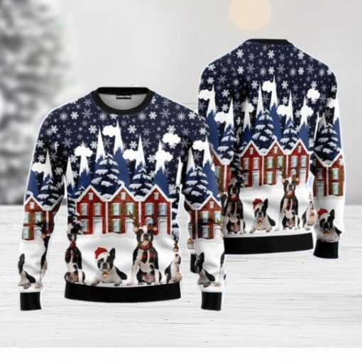 Boston Terrier Family Christmas Unisex Ugly Sweater