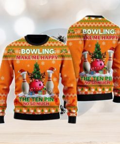 Bowling Make Me Happy The Ten Pin No So Much Christmas Unisex Ugly Sweater