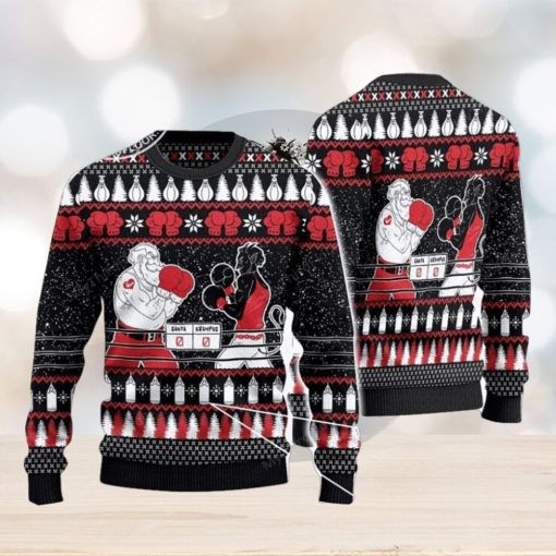 Boxing Lovers Gift Santa And Krampus Ugly Christmas Sweater Xmas Christmas Gift 3D Sweater