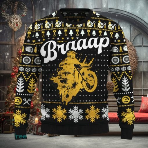 Braaap CRF450R Knitted Christmas Sweater Gift For Fans Holidays Familys