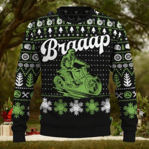 Braaap Cruiser Motorcycle Ugly Christmas Sweater