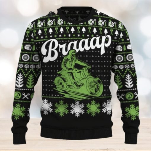 Braaap Cruiser Motorcycle Ugly Christmas Sweater