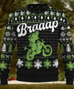 Braaap Dual Sport Motorcycle Ugly Christmas Sweater