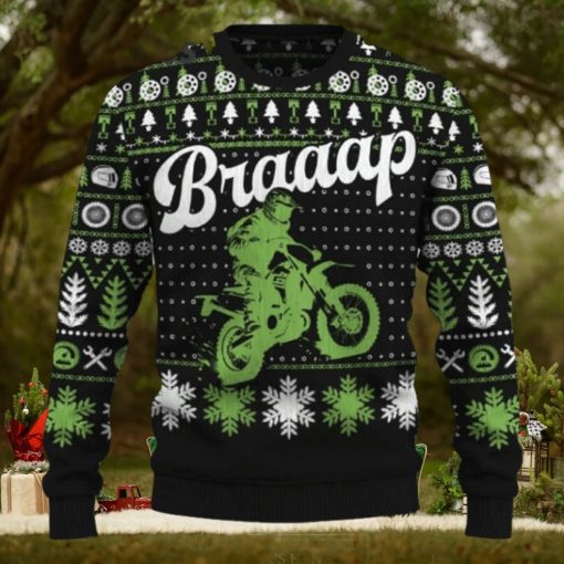 Braaap Dual Sport Motorcycle Ugly Christmas Sweater