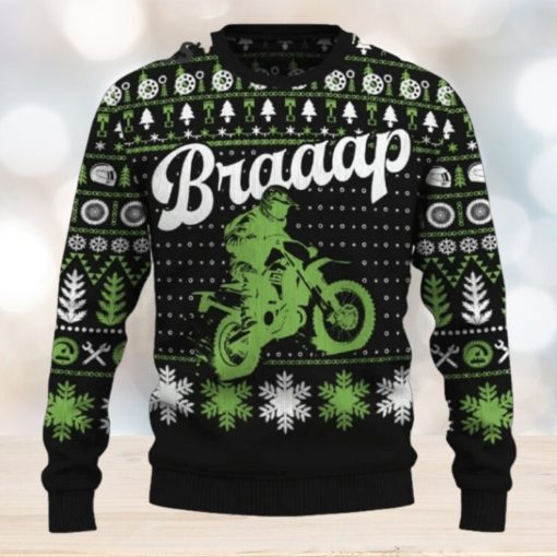 Braaap Dual Sport Motorcycle Ugly Christmas Sweater