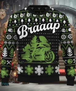 Braaap Gold Wing Sweater Elf Motorcross Gift Fans For Men And Women Christmas Holidays