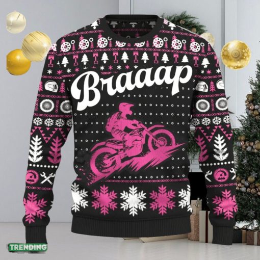 Braaap Hill Climb Motobike Ugly Christmas Sweater New Pattern Motorcross Holidays Gift Fans