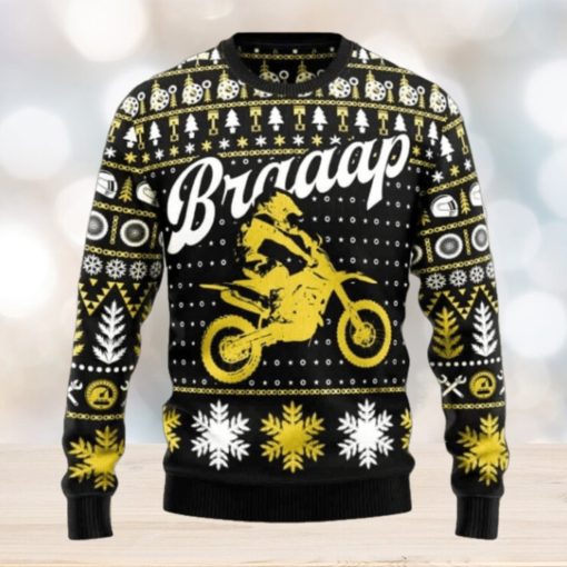 Braaap Moto Yellow Version Ugly Christmas Sweater