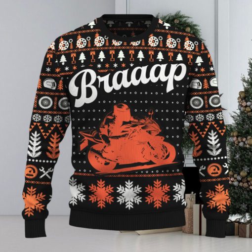 Braaap Ninja ZX 6R Knitted Motorcross Sweater Gift Fans For Men And Women Christmas