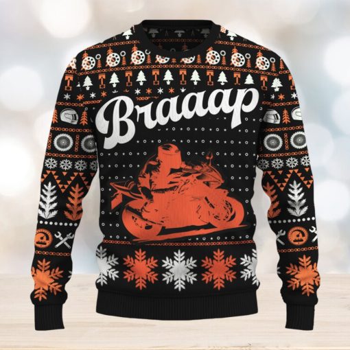 Braaap Ninja ZX 6R Knitted Motorcross Sweater Gift Fans For Men And Women Christmas