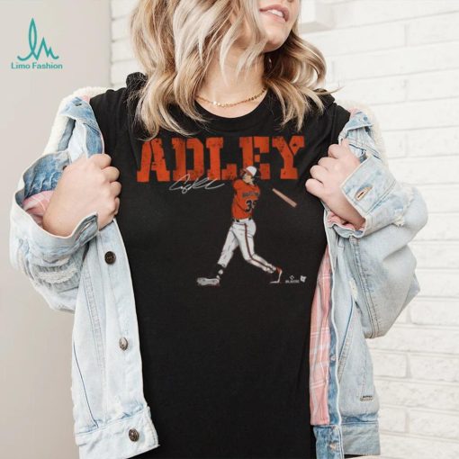 BreakingT Men’s Baltimore Orioles Black Adley Rutschman Swing Graphic T Shirt