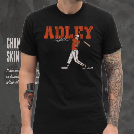 BreakingT Men’s Baltimore Orioles Black Adley Rutschman Swing Graphic T Shirt