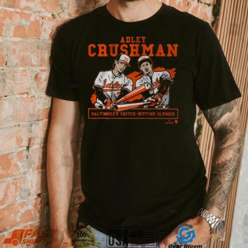 BreakingT Youth Baltimore Orioles Adley Rutschman ‘Crushman’ Black Graphic T Shirt