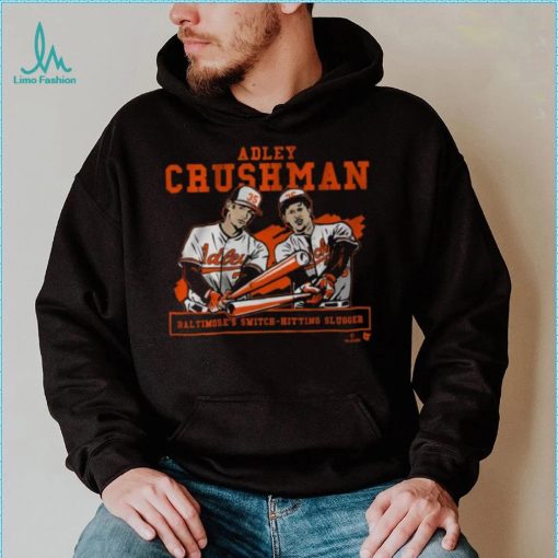 BreakingT Youth Baltimore Orioles Adley Rutschman ‘Crushman’ Black Graphic T Shirt